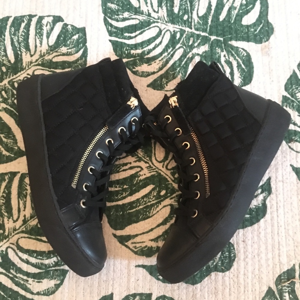 Aldo black high top sneakers